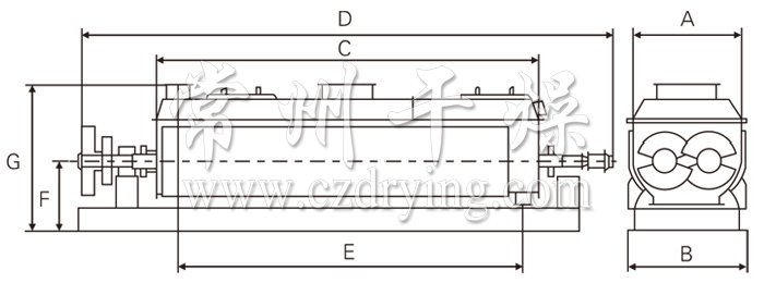 空心槳葉干燥機(jī)結(jié)構(gòu)示意圖